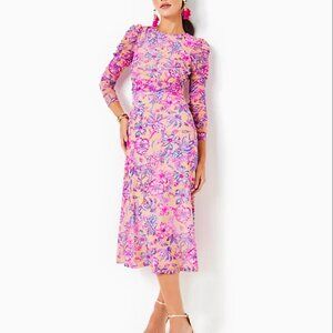 Lilly Pulitzer Preslie Long Sleeve Mesh Midi Dress